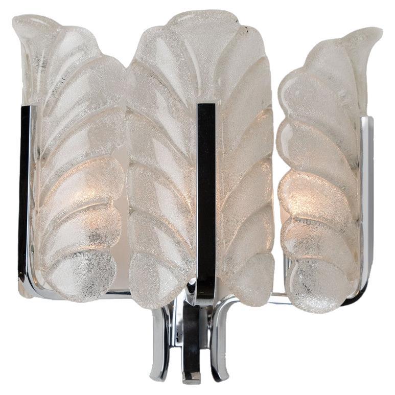 Several Carl Fagerlund Glass Leaves Chrome Wall Lights by Orrefors, 1960s For Sale