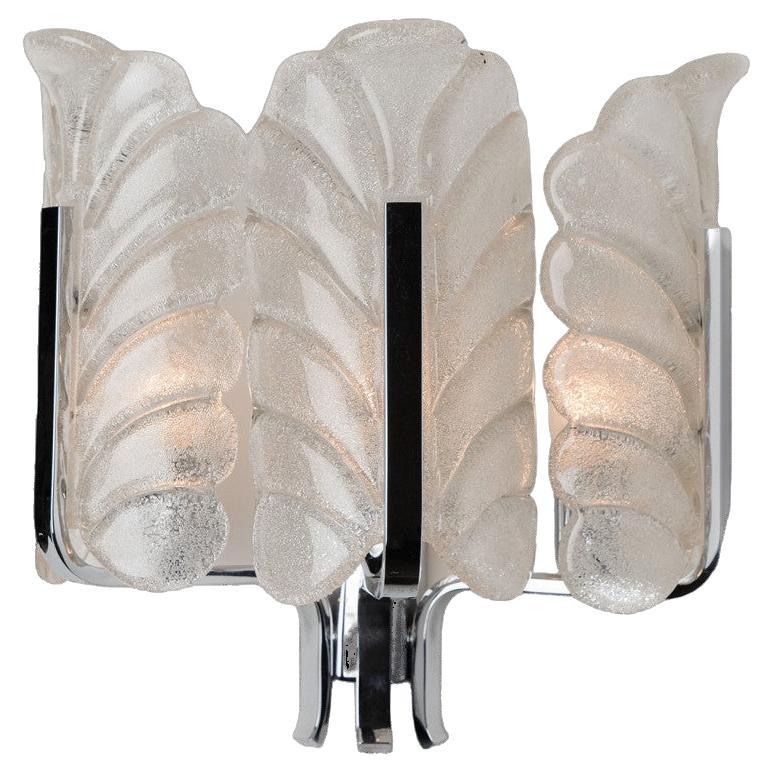 Several Carl Fagerlund Glass Leaves Chrome Wall Lights by Orrefors, 1960s