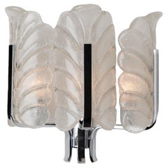Several Carl Fagerlund Glass Leaves Chrome Wall Lights by Orrefors, 1960s