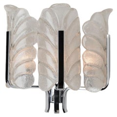 Several Carl Fagerlund Glass Leaves Chrome Wall Lights by Orrefors, 1960s