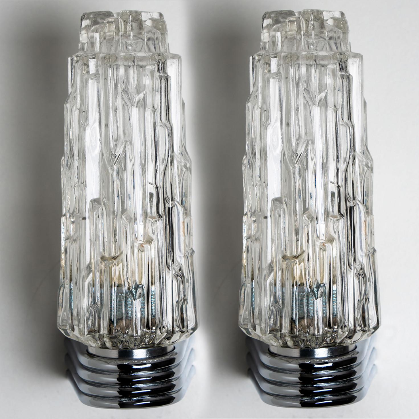 Several Chrome Clear Glass Sconces, 1960 For Sale 3