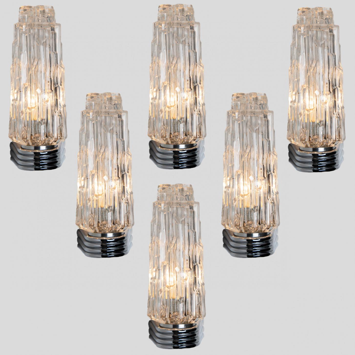 Several Chrome Clear Glass Sconces, 1960 For Sale 5