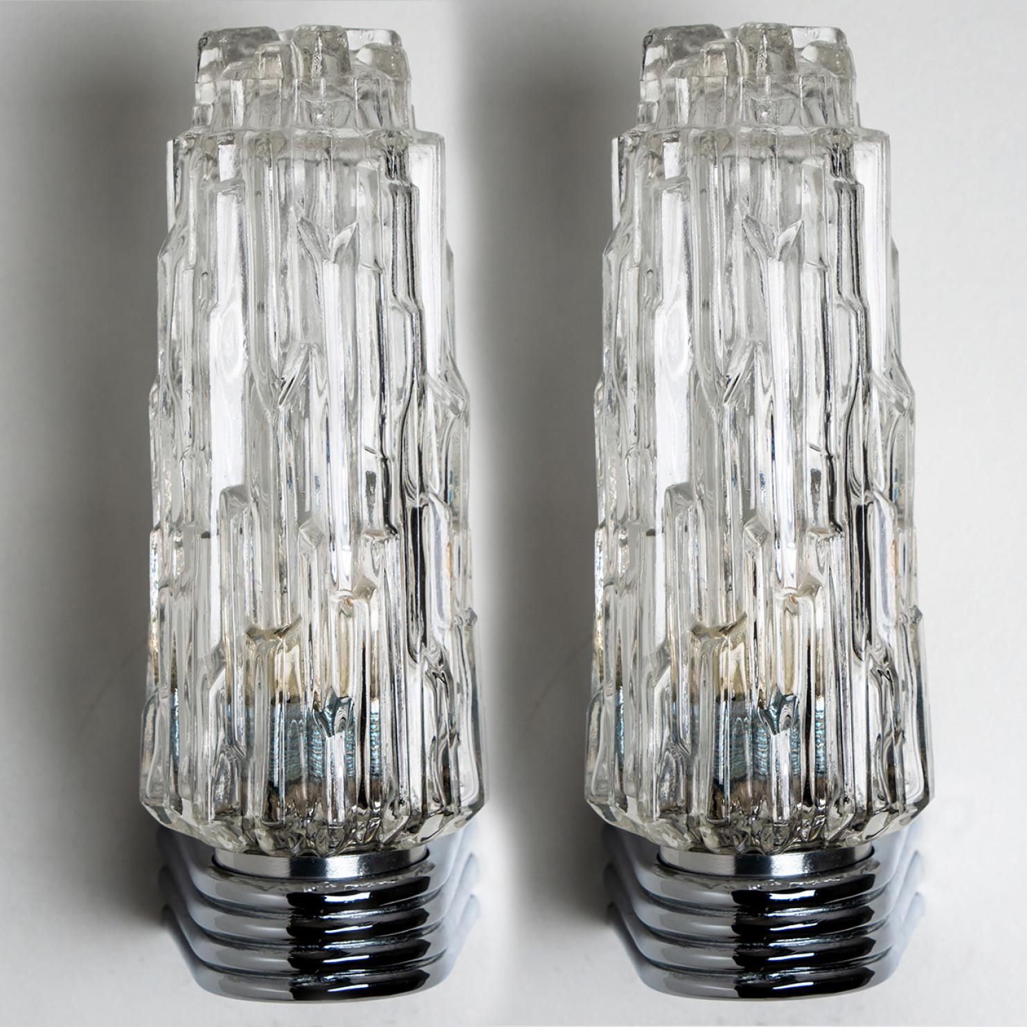 Several Chrome Clear Glass Sconces, 1960 For Sale 6