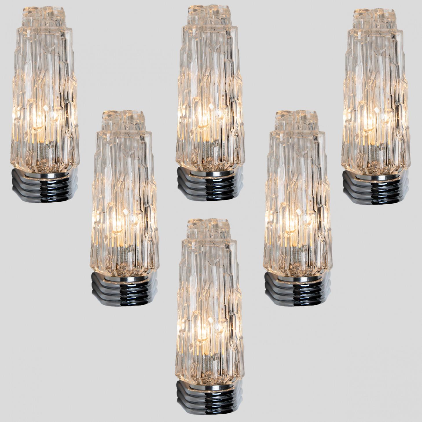 Several Chrome Clear Glass Sconces, 1960 For Sale 7