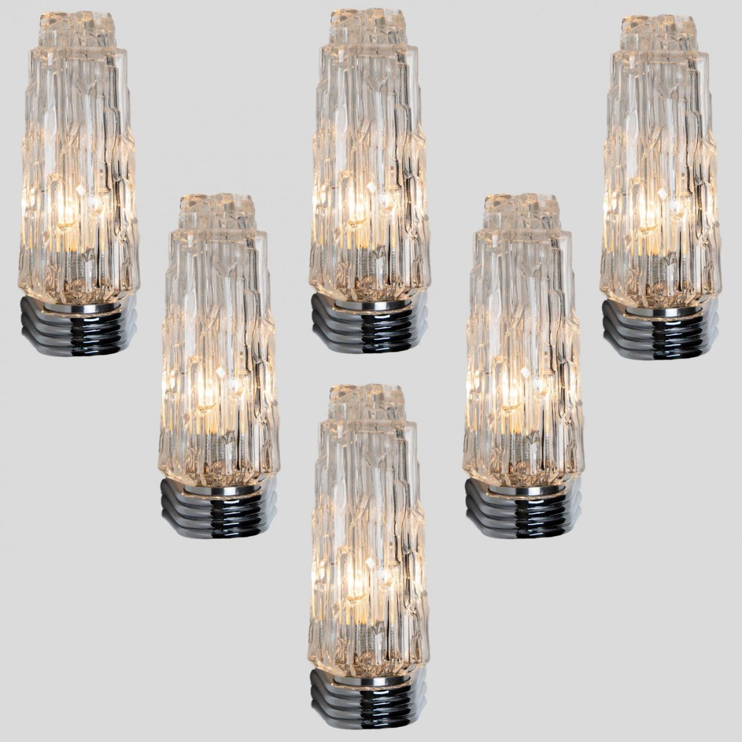 Diverse lampade cromate con vetro trasparente, 1960 in vendita 6