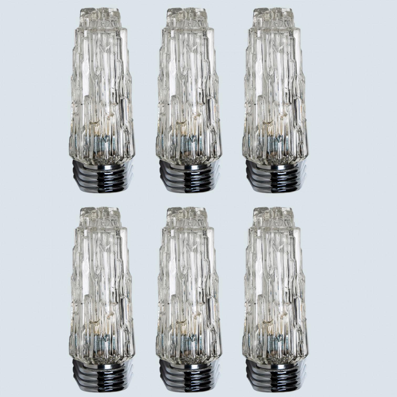 Several Chrome Clear Glass Sconces, 1960 For Sale 11