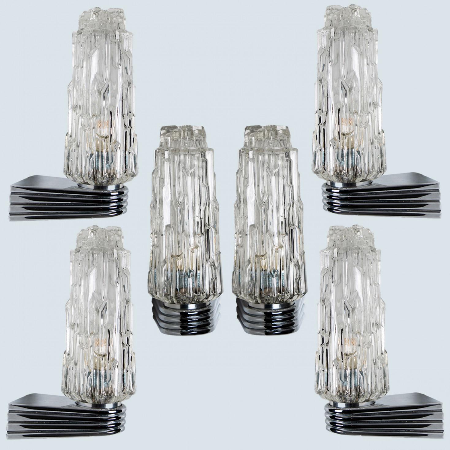Several Chrome Clear Glass Sconces, 1960 For Sale 13