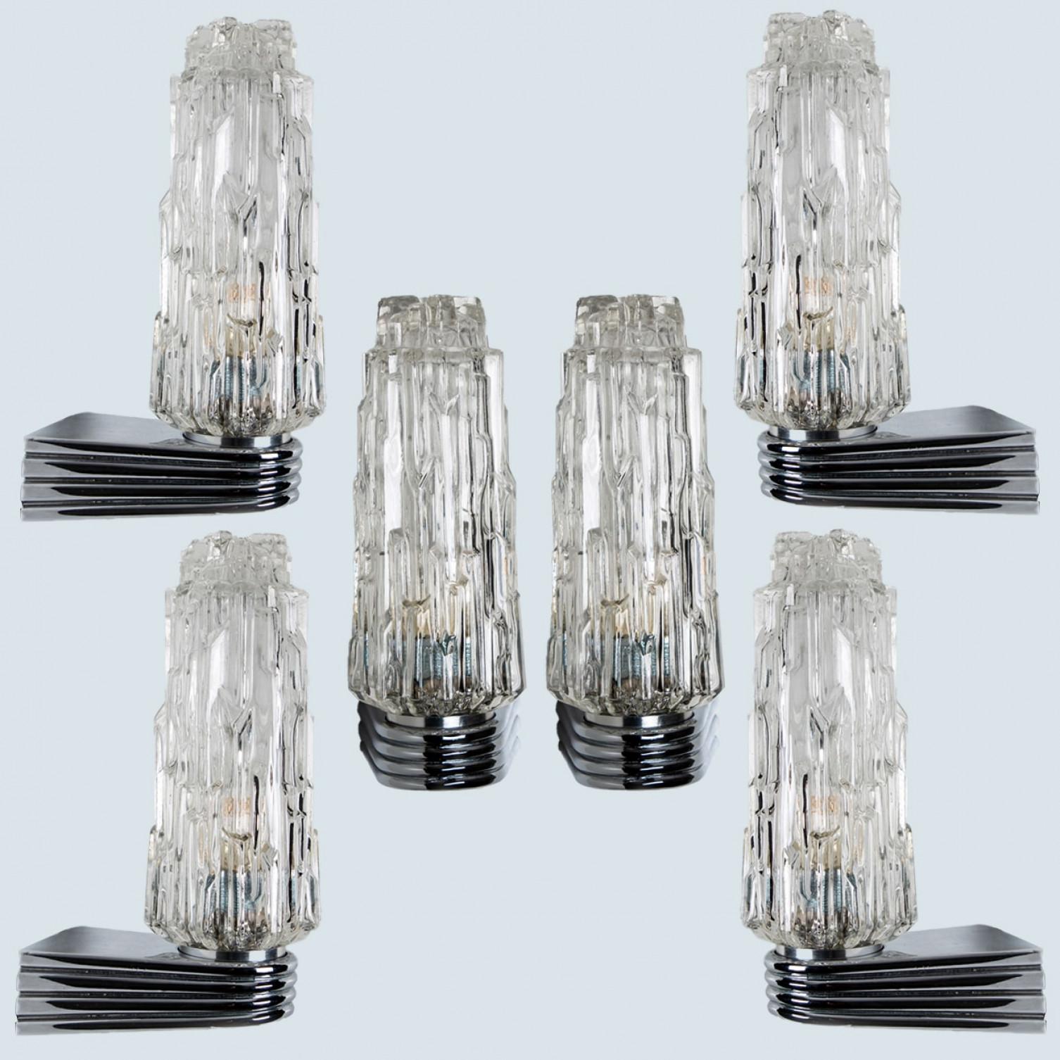 Diverse lampade cromate con vetro trasparente, 1960 in vendita 12