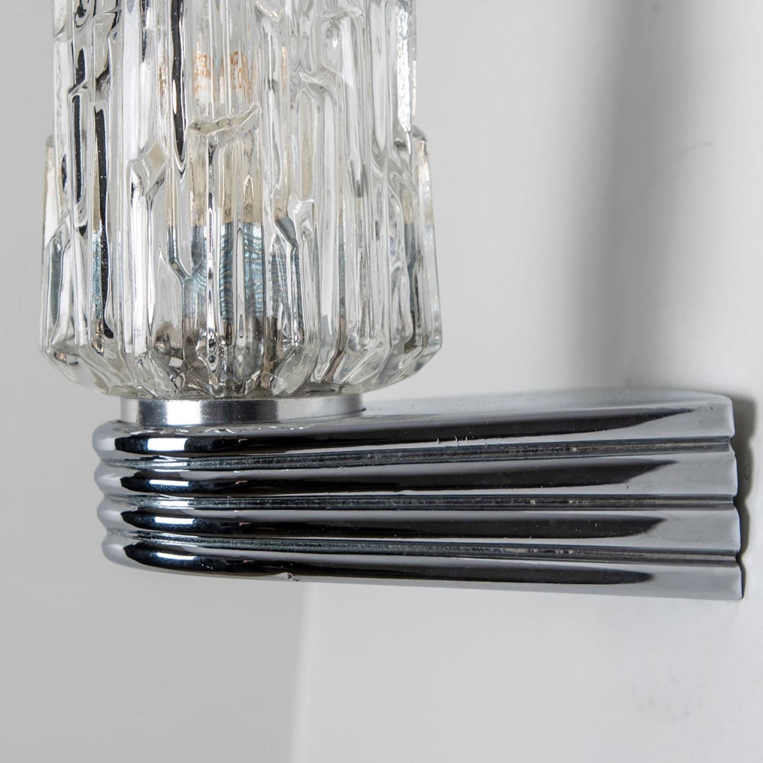Tedesco Diverse lampade cromate con vetro trasparente, 1960 in vendita