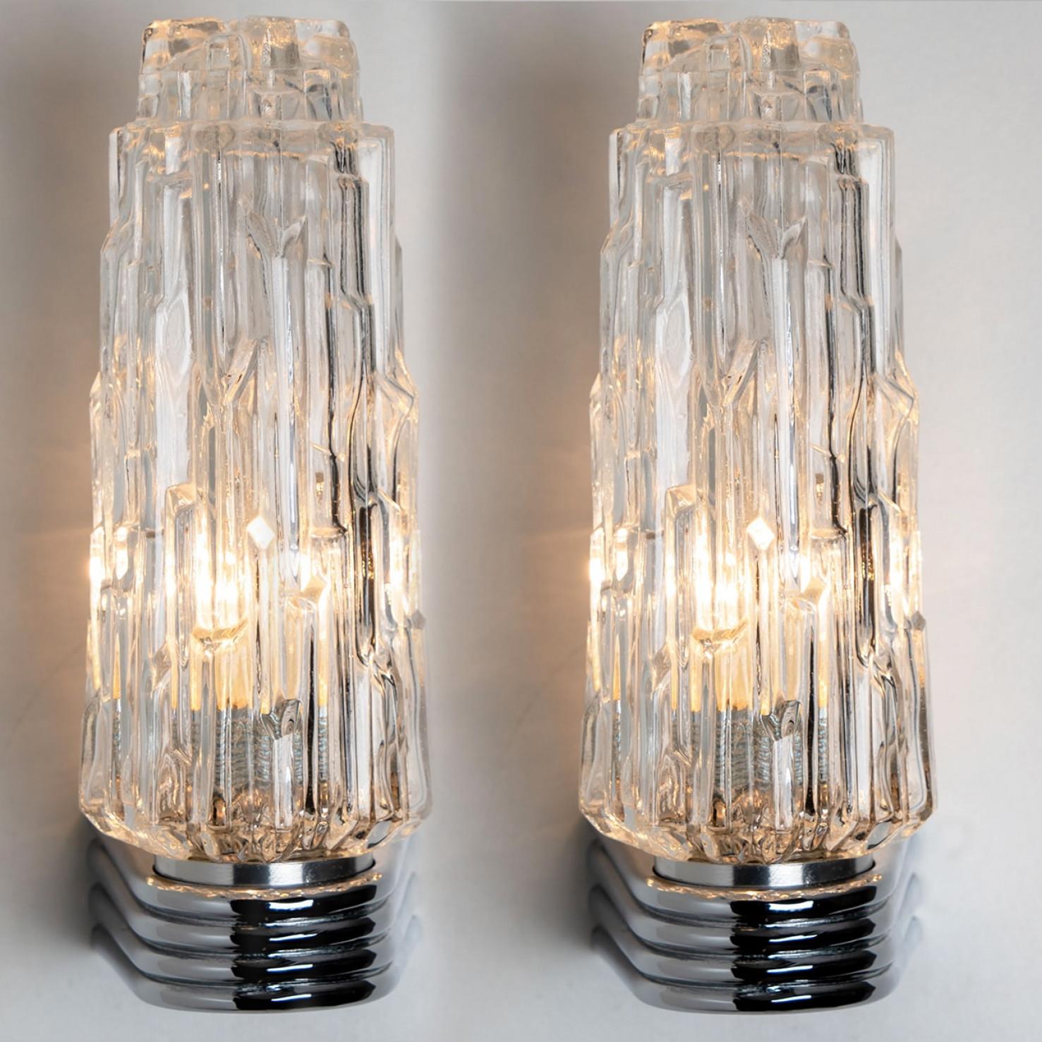 Diverse lampade cromate con vetro trasparente, 1960 In condizioni buone in vendita a Rijssen, NL