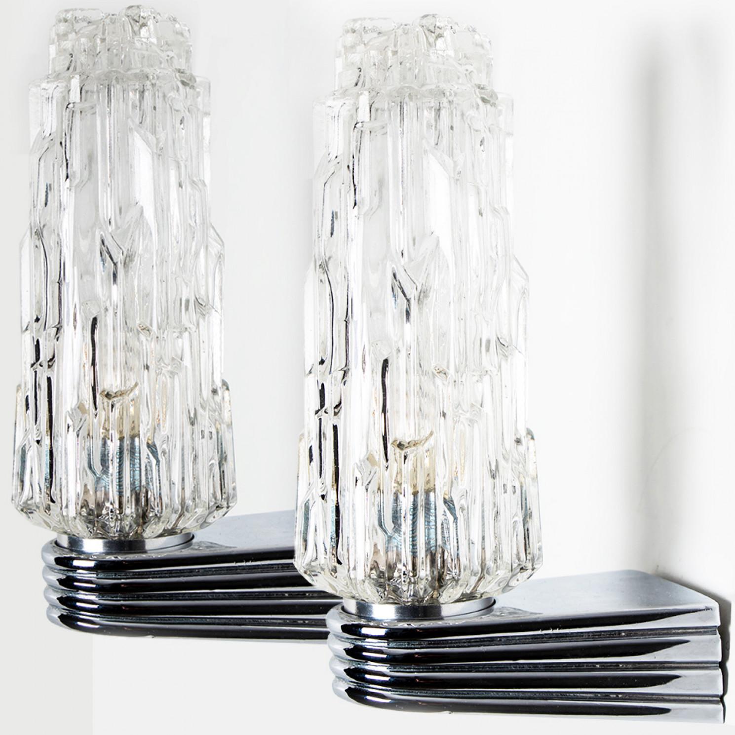 Several Chrome Clear Glass Sconces, 1960 For Sale 1