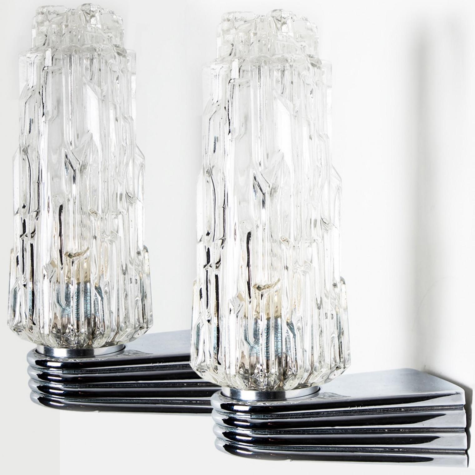 Vetro Diverse lampade cromate con vetro trasparente, 1960 in vendita