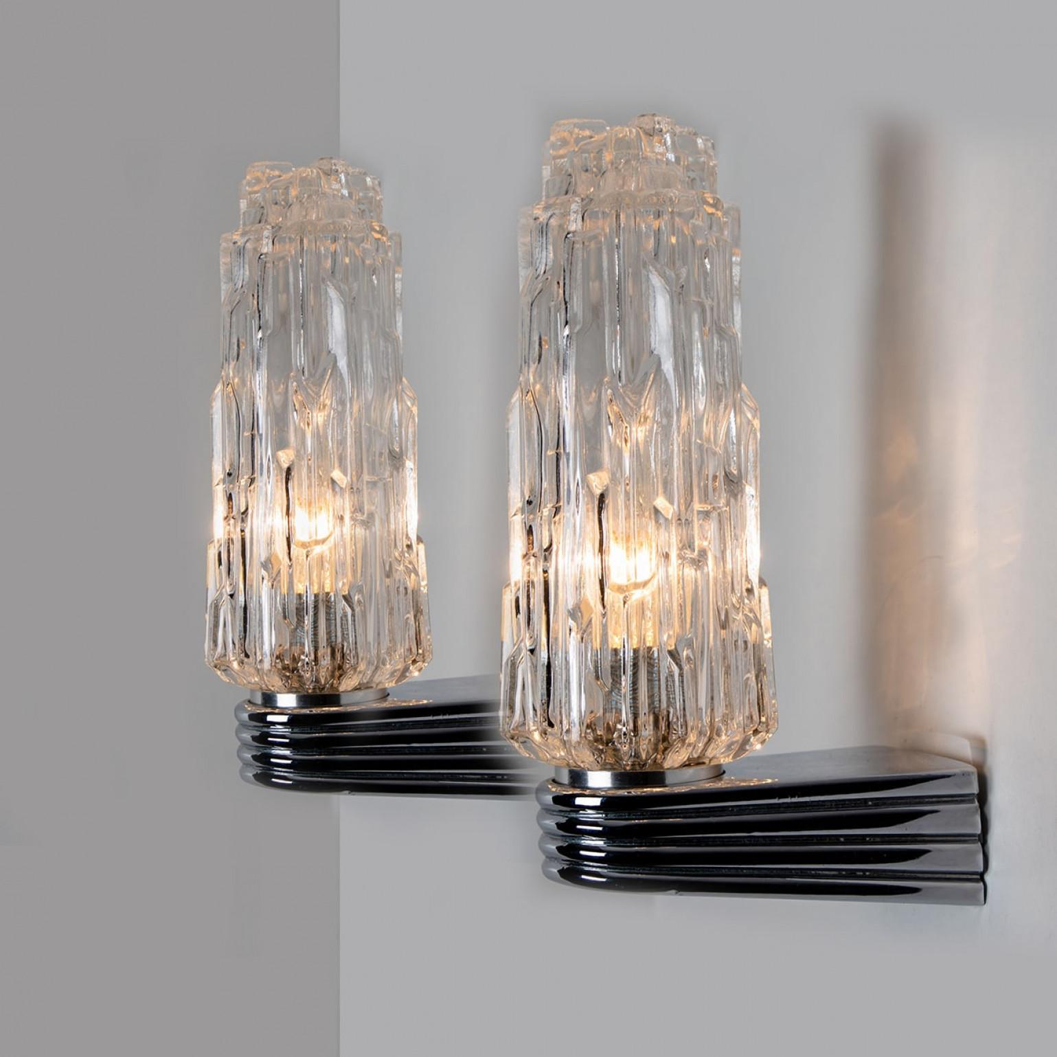 Diverse lampade cromate con vetro trasparente, 1960 in vendita 1