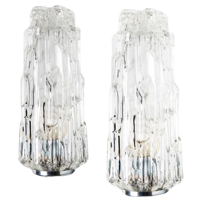 Several Chrome Clear Glass Sconces, 1960 For Sale