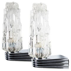 Several Chrome Clear Glass Sconces, 1960