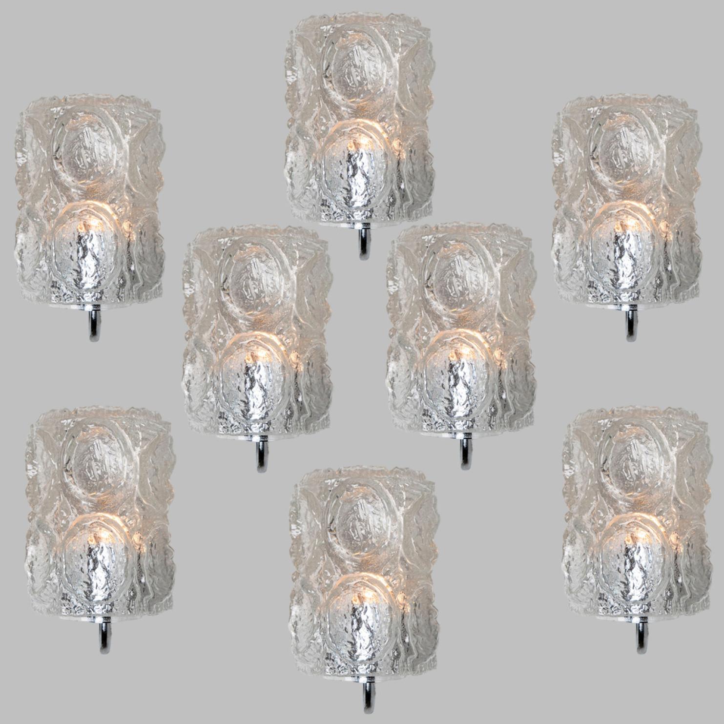 Several Clear Chrome Glass Wall Lights by Helena Tynell, 1970 5