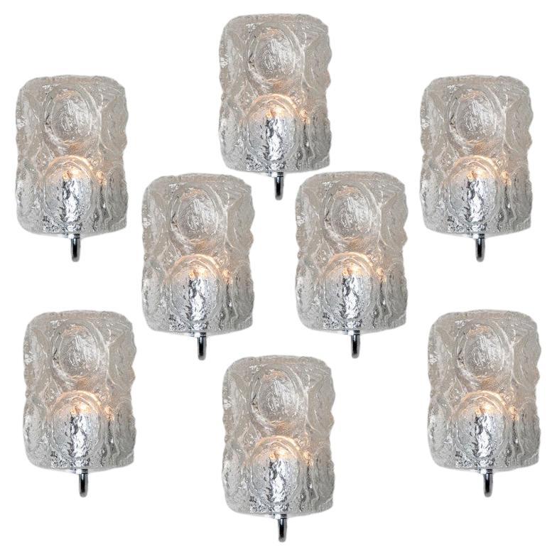 Several Clear Chrome Glass Wall Lights by Helena Tynell, 1970 For Sale