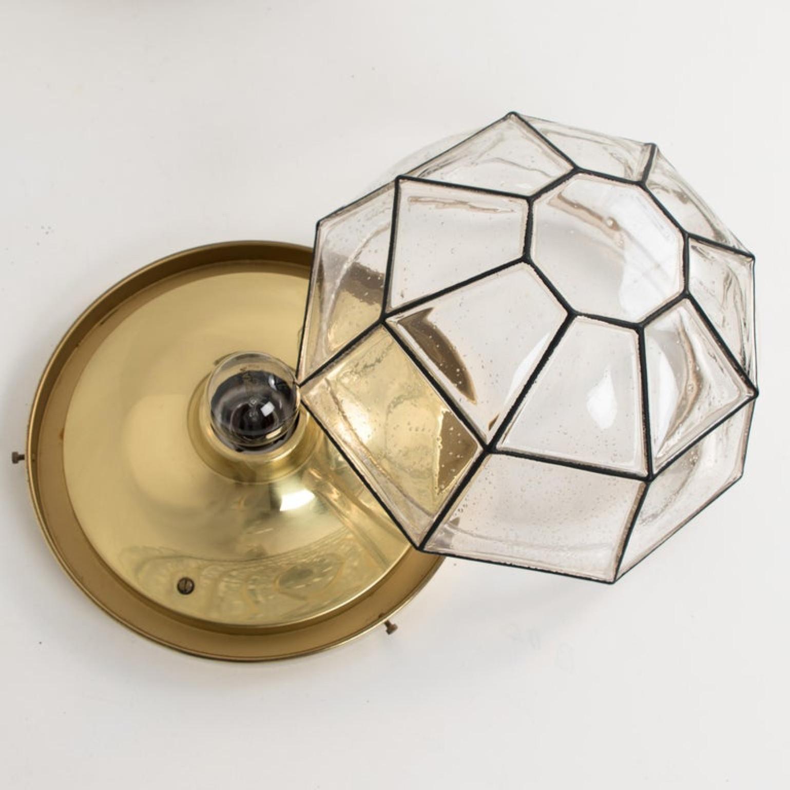 Several  Clear Glass Flush Mount or Wall Light by Limburg, 1960s For Sale 5