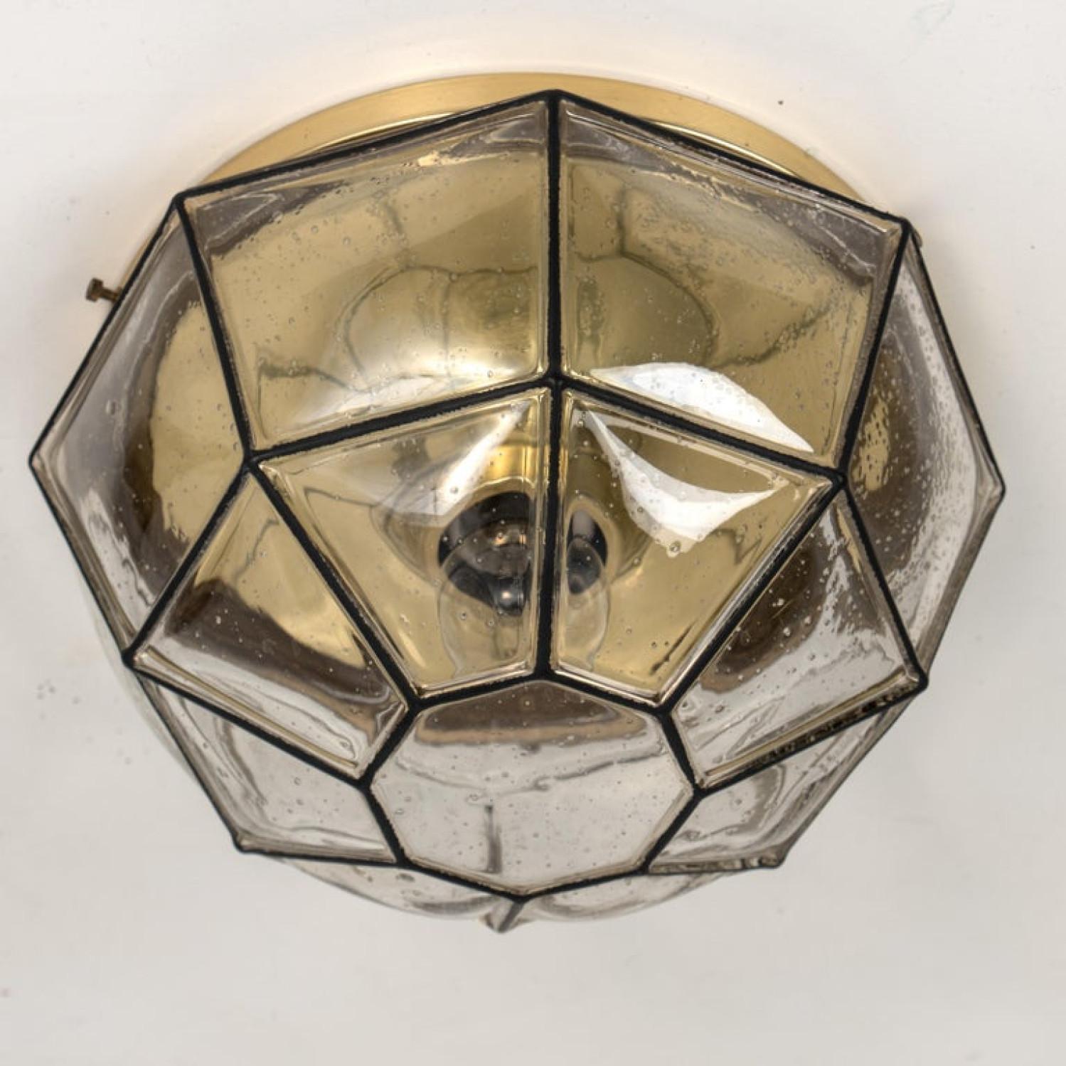 Several  Clear Glass Flush Mount or Wall Light by Limburg, 1960s For Sale 6