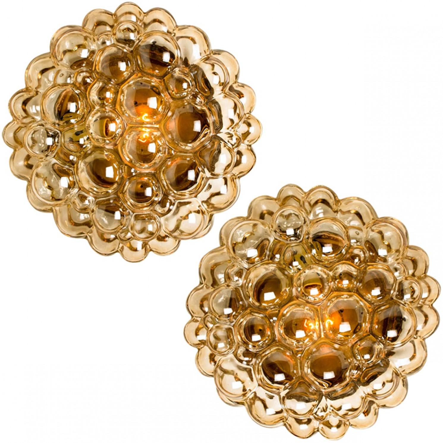 Several Clear Round Bubble Glass Wall Lights by Helena Tynell, Germany 1970 For Sale 3