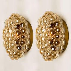 Several Clear Round Bubble Glass Wall Lights by Helena Tynell, Germany 1970