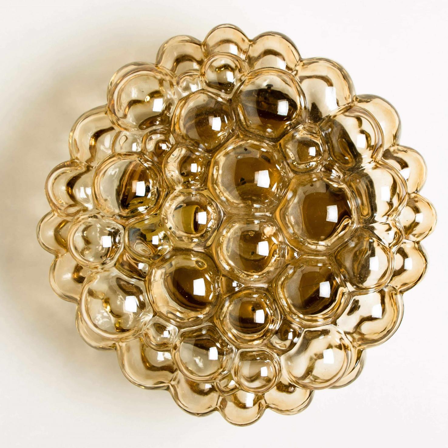Metal Several Clear Round Bubble Glass Wall Lights by Helena Tynell, Germany 1970 For Sale