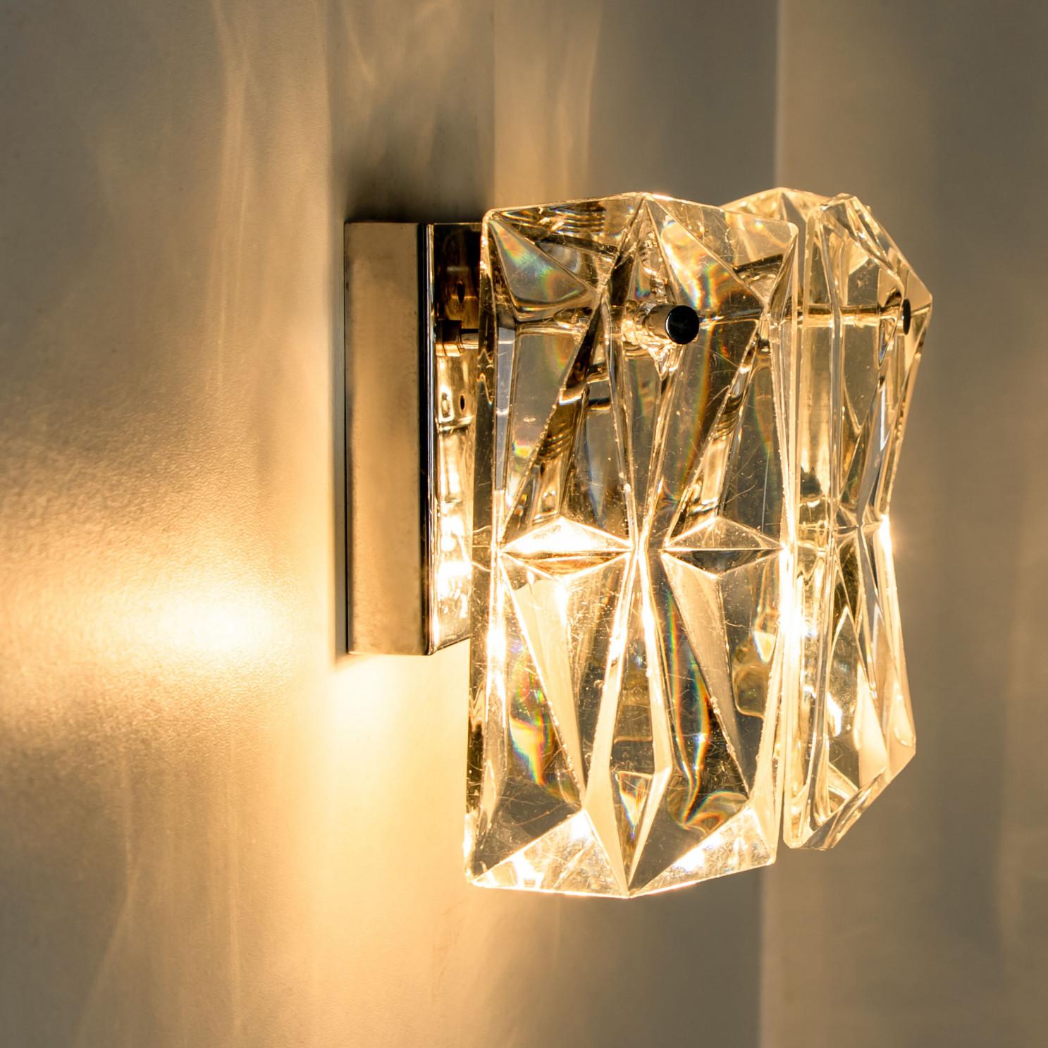 Several Crystal and Chrome Wall Lights by Kinkeldey, Germany, 1970s For Sale 1