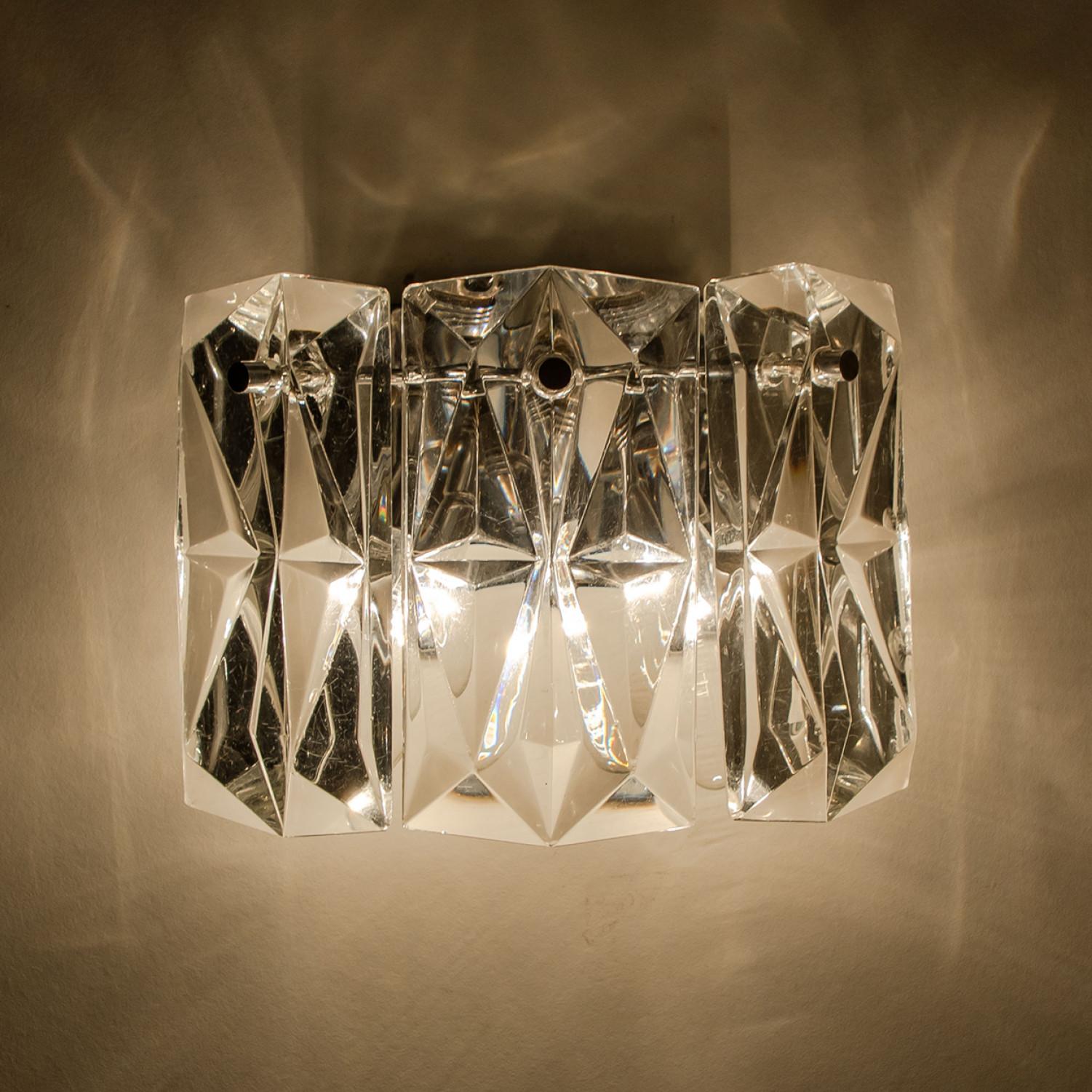 Several Crystal and Chrome Wall Lights by Kinkeldey, Germany, 1970s For Sale 2