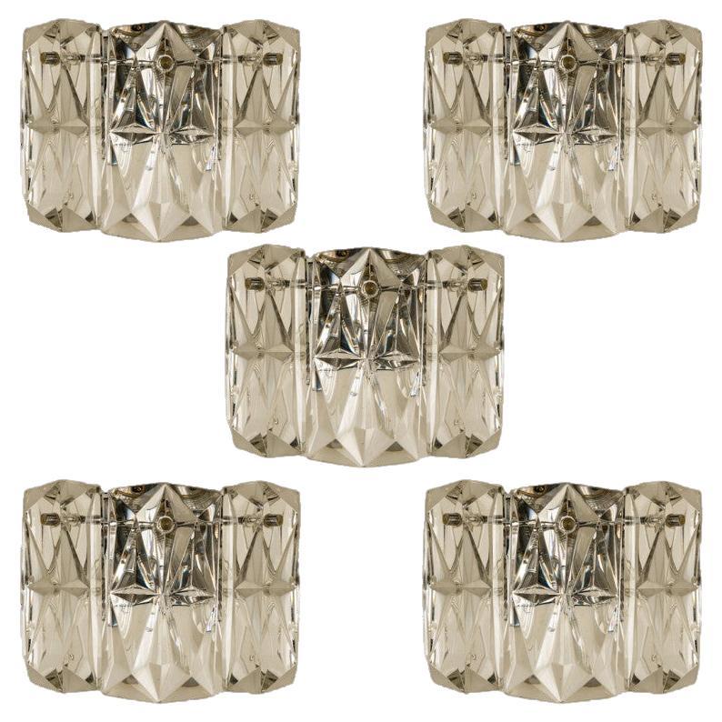 Mehrere Crystal and Chrome Wall Lights von Kinkeldey, Deutschland, 1970er Jahre im Angebot