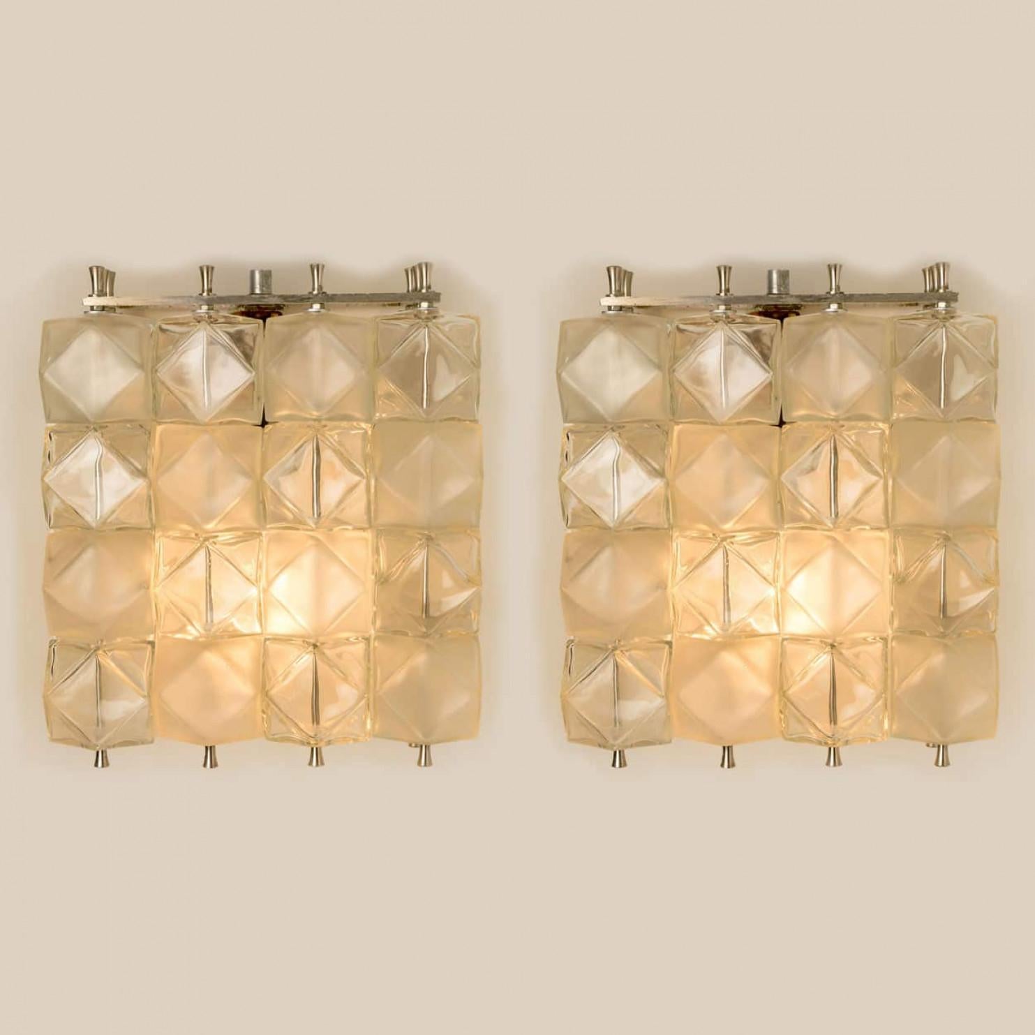 Mid-Century moderno Diversi  Lampade da parete Filvem-voghera in cristallo e nichelato in vendita