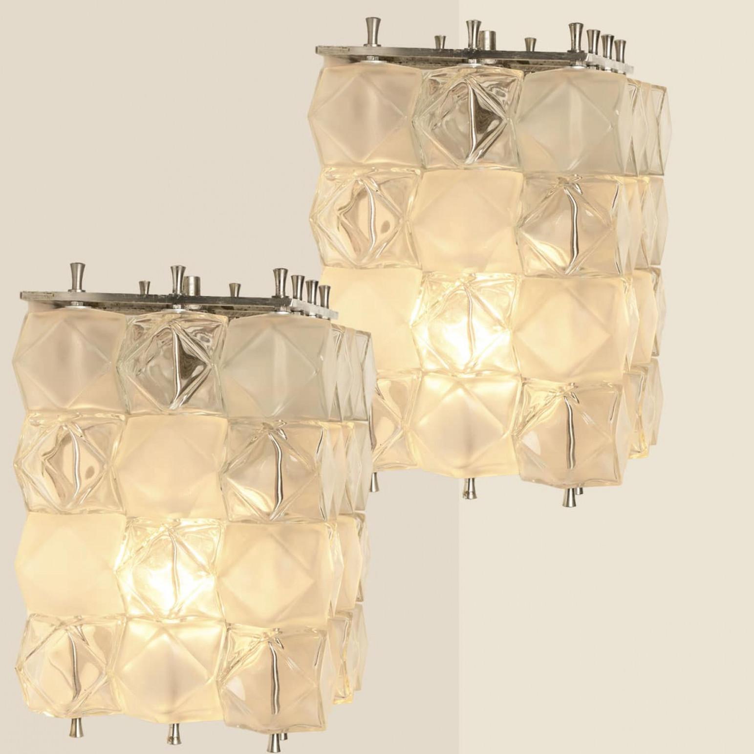 Austrian Several  Filvem Voghera Crystal and Nickel Plated Wall Lamps For Sale