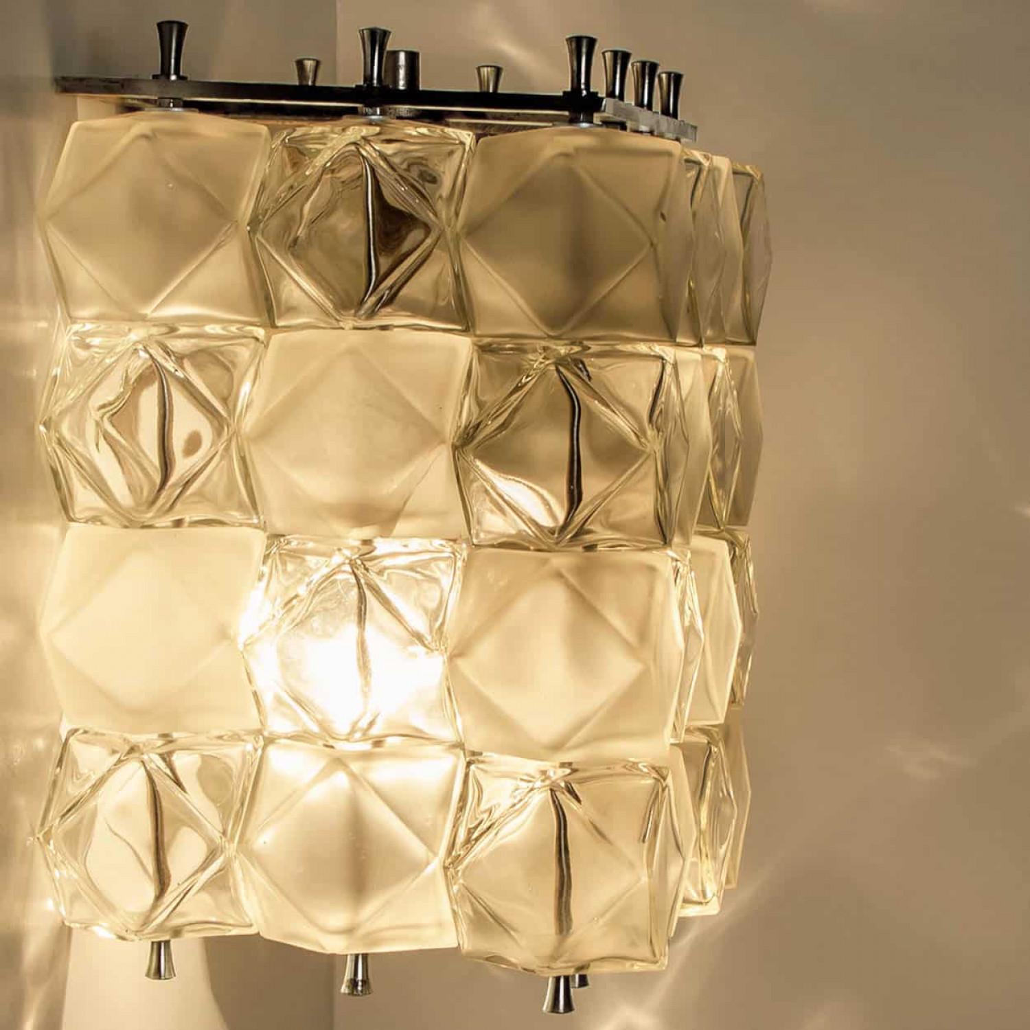 Glass Several  Filvem Voghera Crystal and Nickel Plated Wall Lamps For Sale
