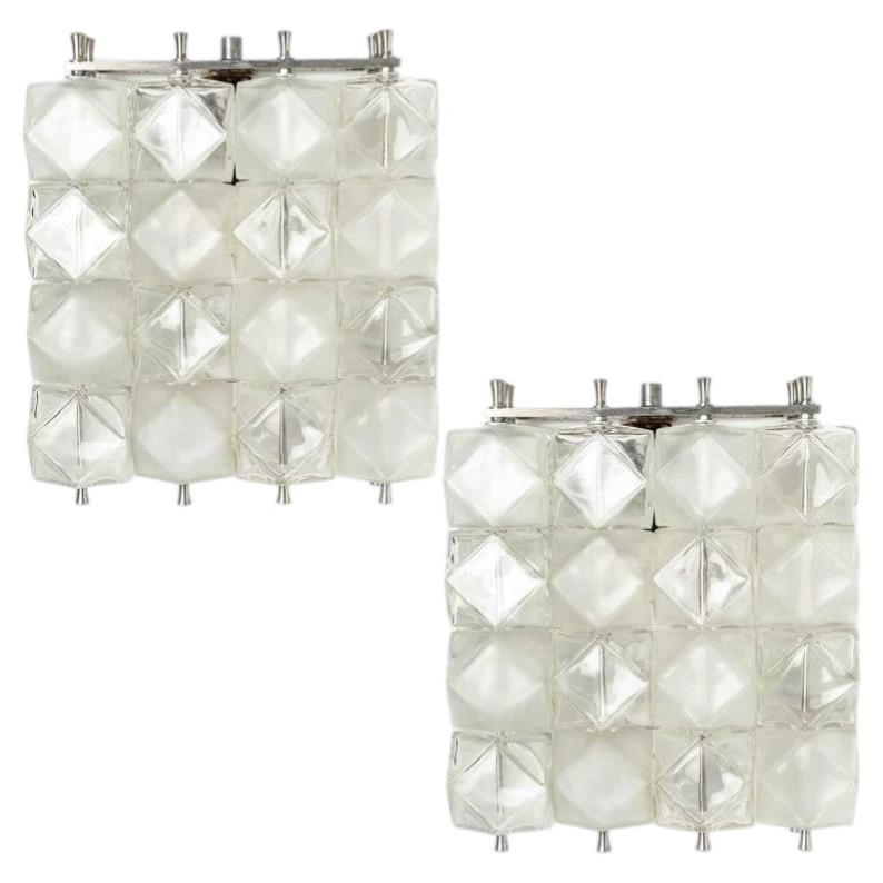 Varios apliques Filvem Voghera de cristal y niquelados