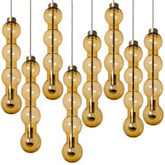 Plusieurs Lights ambrées en verre, Doria, 1960s