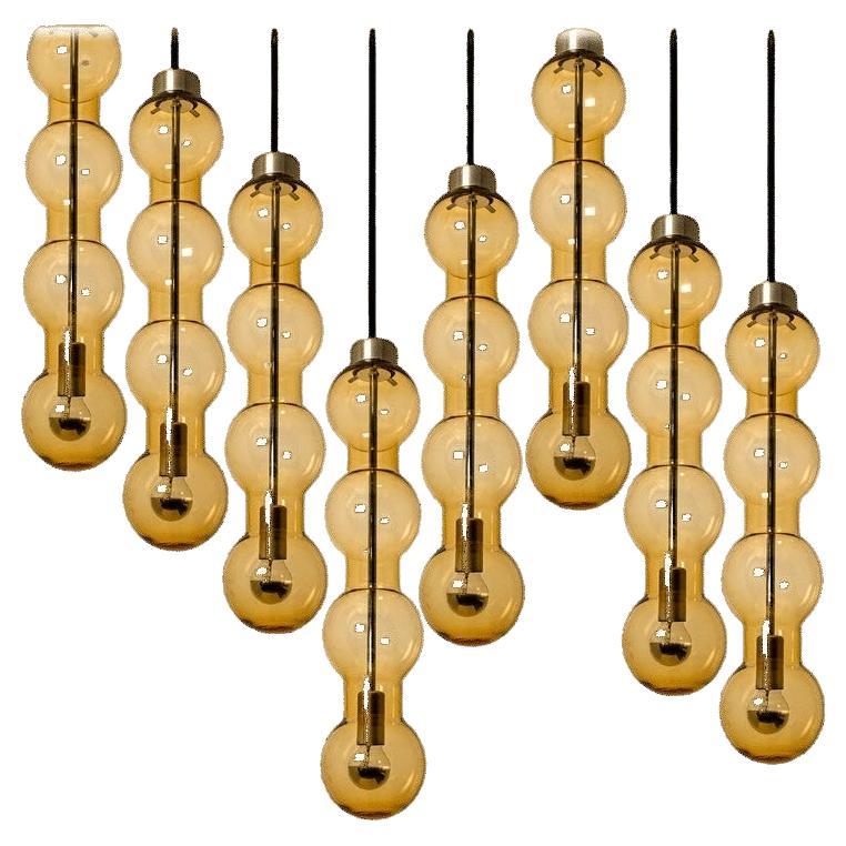 Plusieurs Lights ambrées en verre, Doria, 1960s