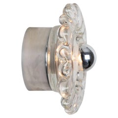 Mehrere Wandlampen aus Glas und Chrom von Hillebrand, Deutschland, 1960er Jahre