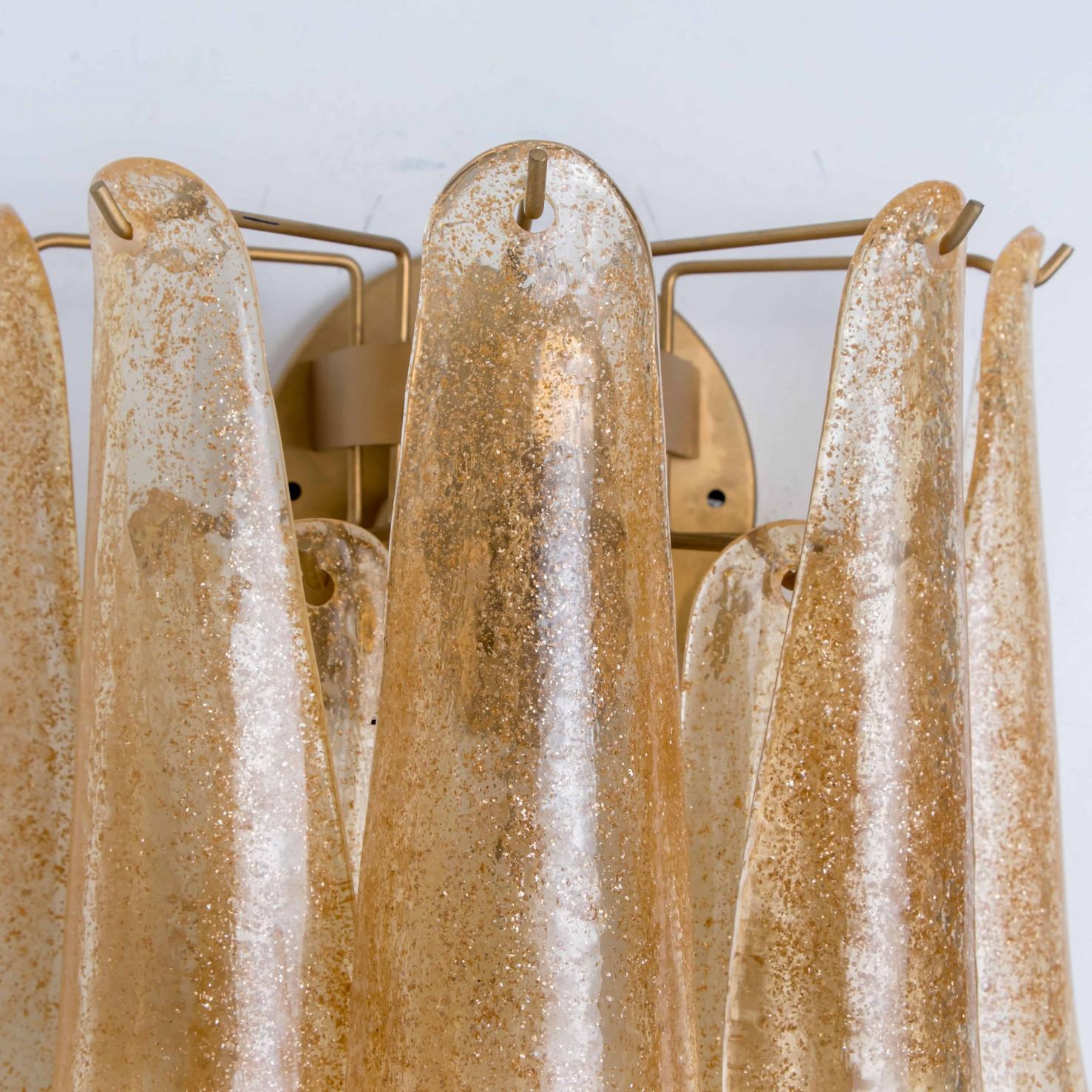 Varios apliques de Murano de cristal ámbar dorado, Italia en venta 5
