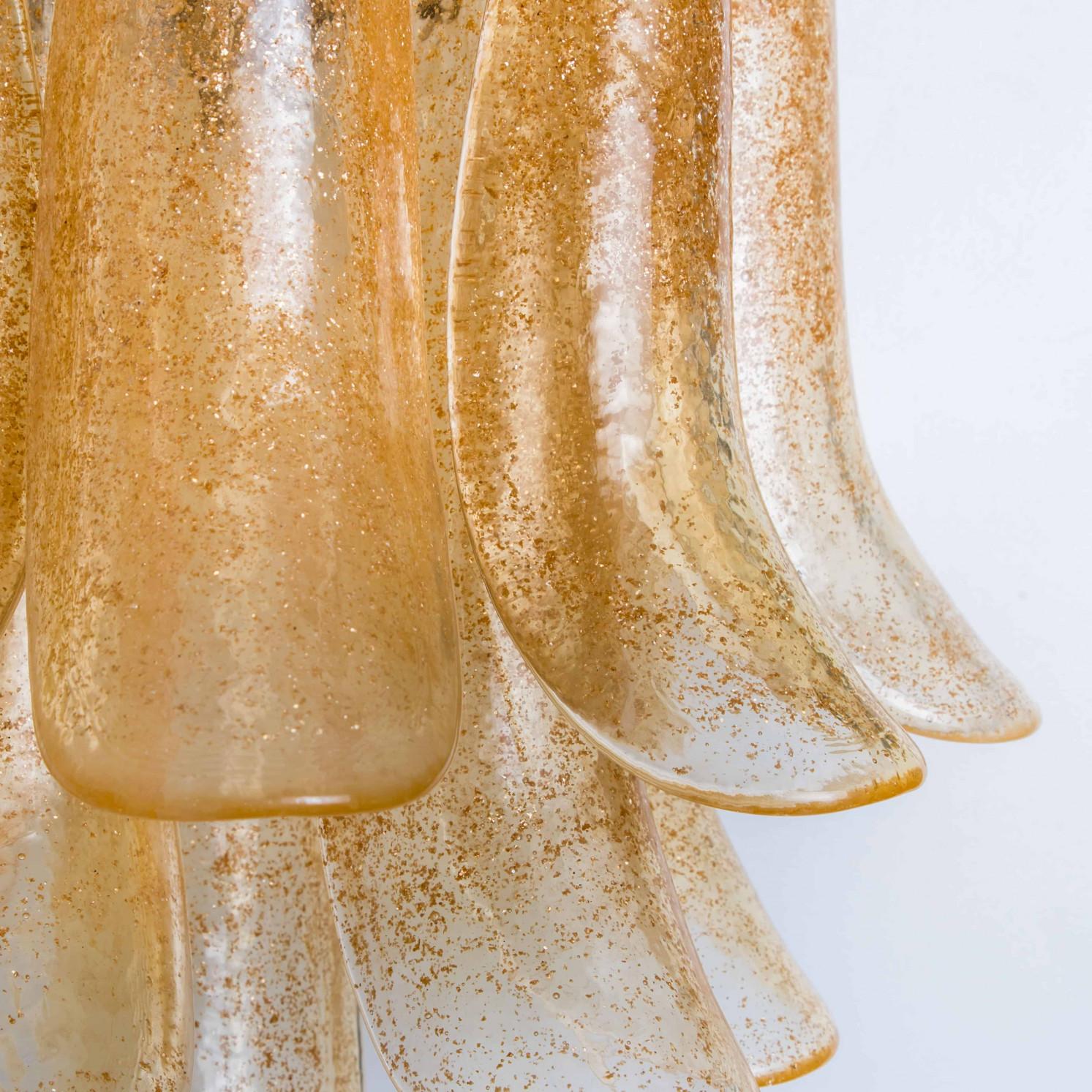 Varios apliques de Murano de cristal ámbar dorado, Italia Moderno de mediados de siglo en venta