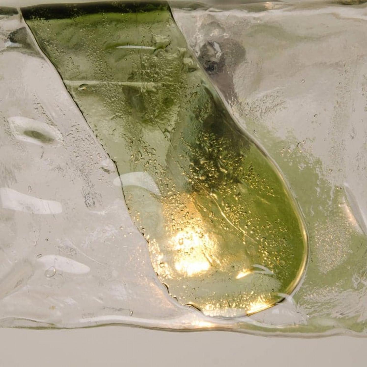 Mid-Century Modern Several Green Hand Blown Flush Mounts, Sconces from J.T. Kalmar For Sale