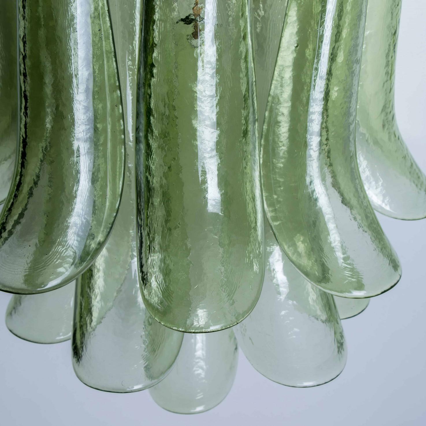 Diverse lampade da parete a forma di foglia in vetro di Murano verde, Italia in vendita 6