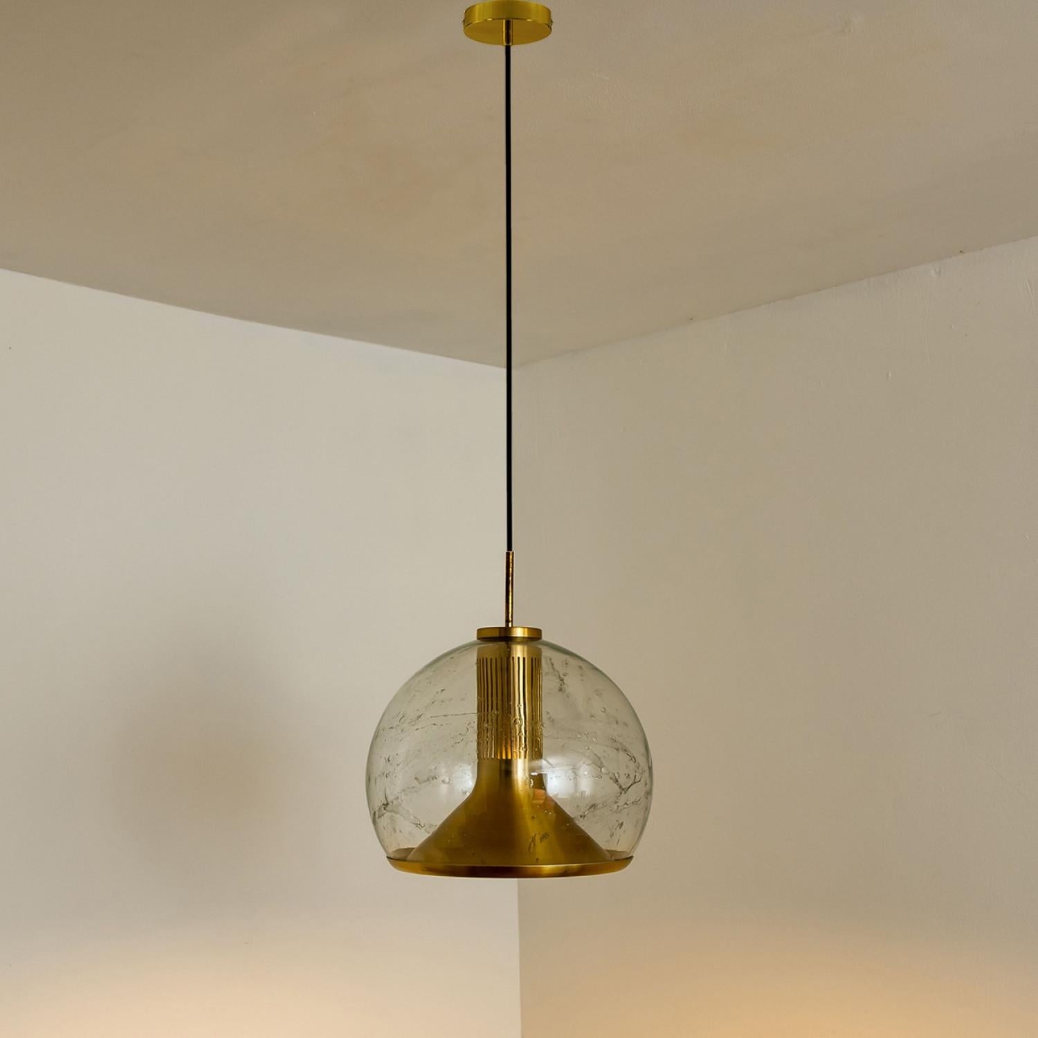 Lampe pédalant en verre doré soufflé à la main par Doria, Allemagne, 1970 en vente 2