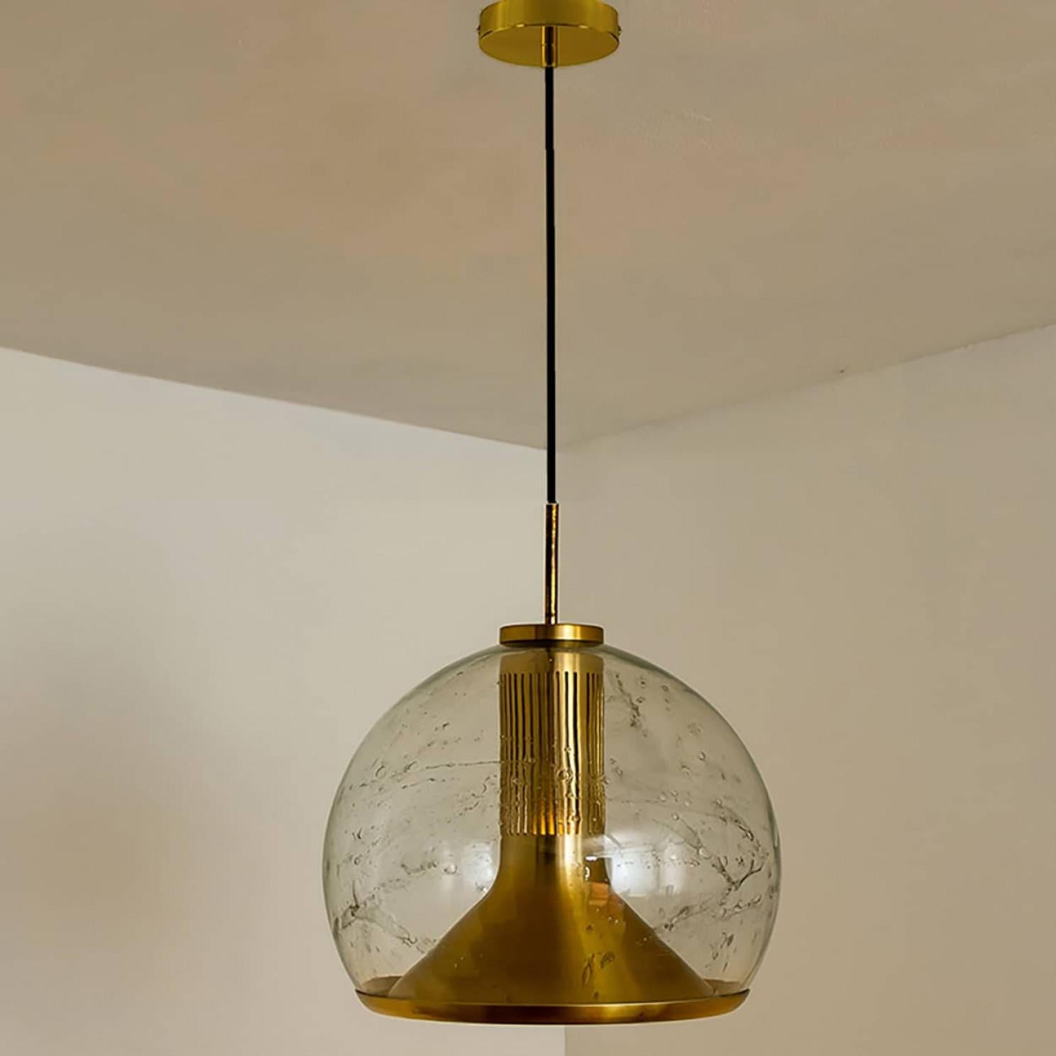 Lampe pédalant en verre doré soufflé à la main par Doria, Allemagne, 1970 en vente 8