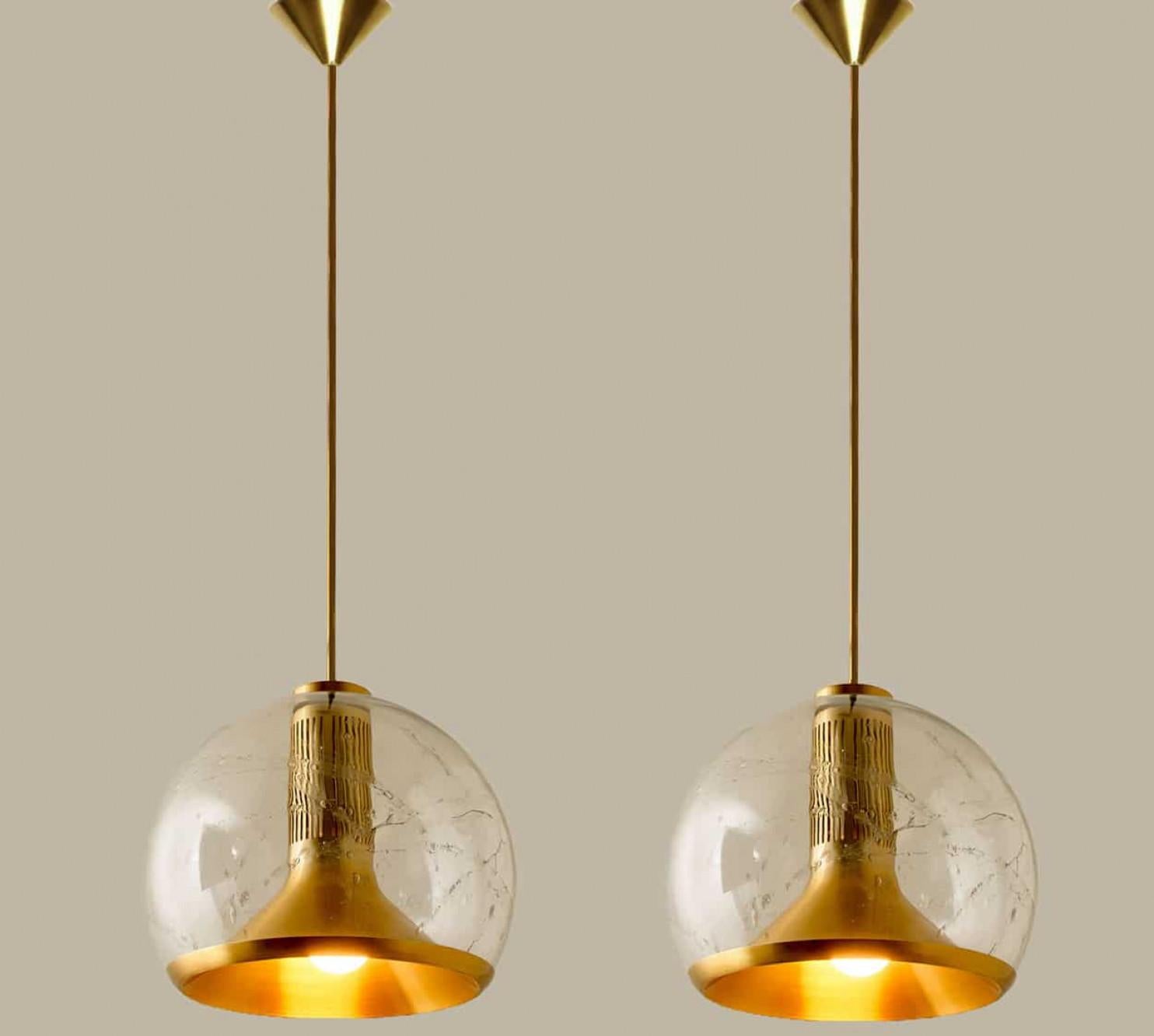 Fin du 20e siècle Lampe pédalant en verre doré soufflé à la main par Doria, Allemagne, 1970 en vente