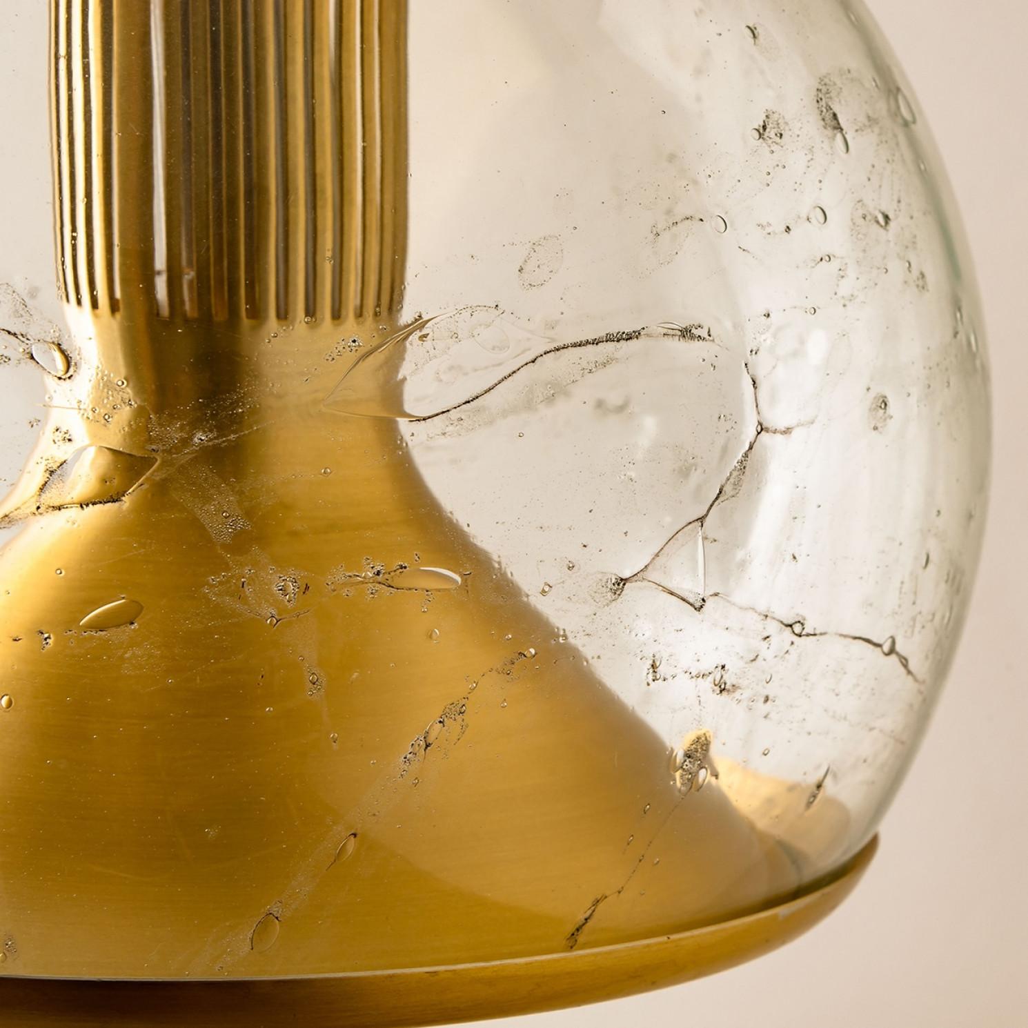 Lampe pédalant en verre doré soufflé à la main par Doria, Allemagne, 1970 en vente 1