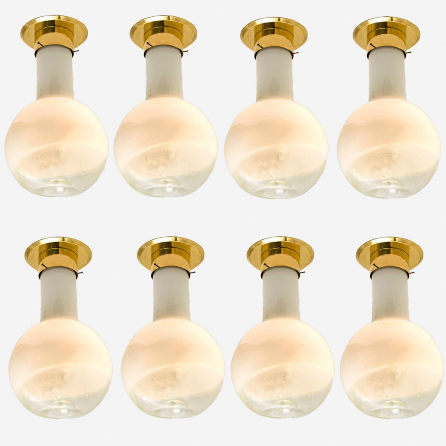 Diverse lampade da soffitto soffiate a mano di Harrachov, anni '70 in vendita 2