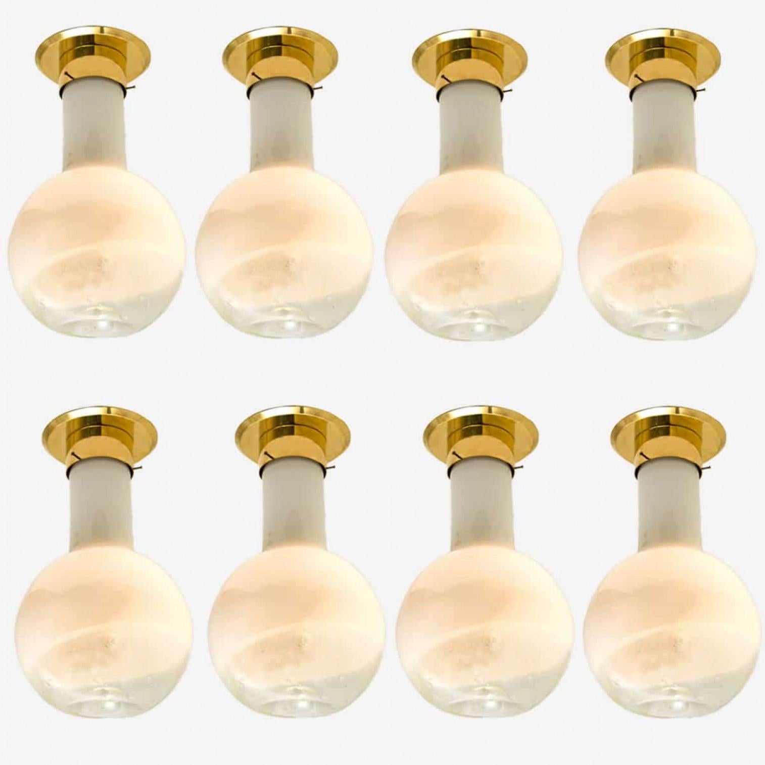 Diverse lampade da soffitto soffiate a mano di Harrachov, anni '70 in vendita 2