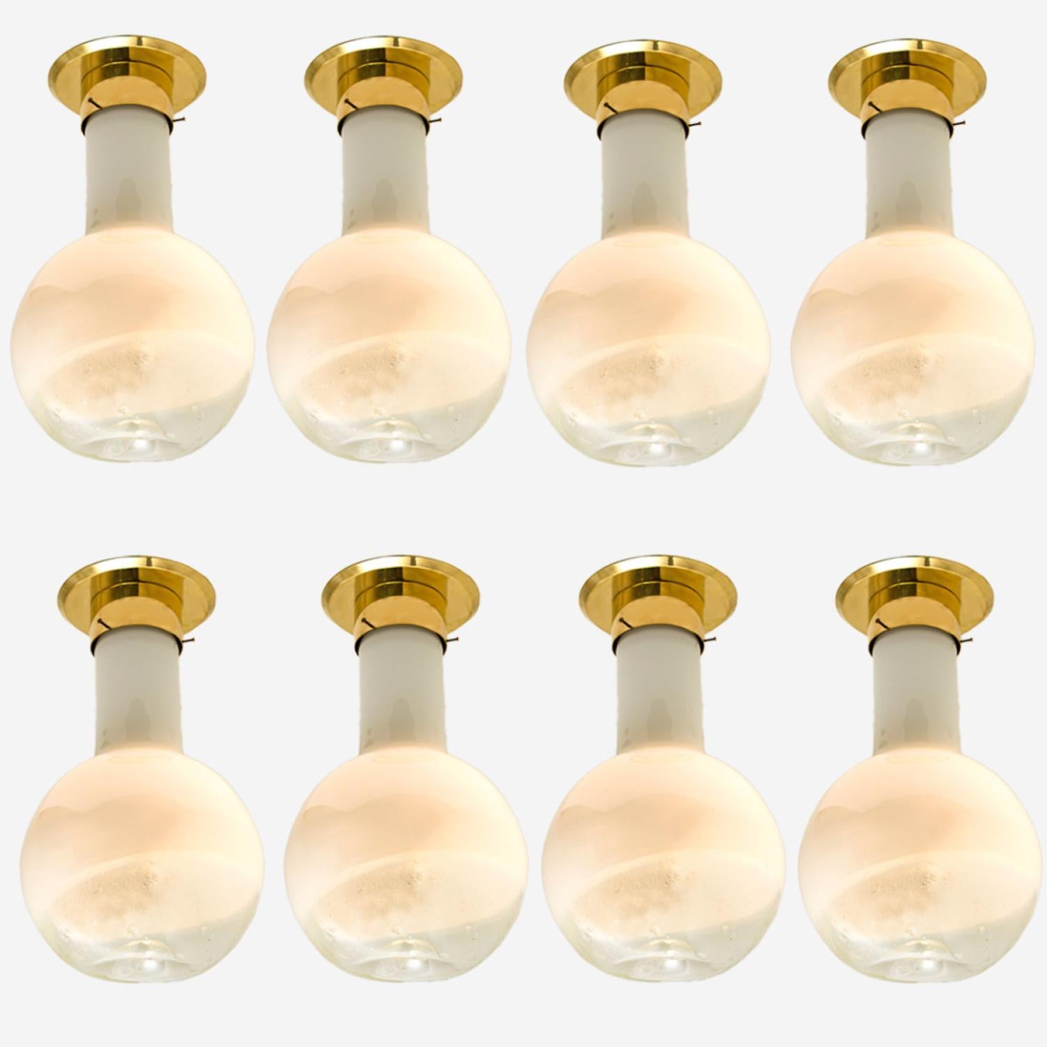 Several Handblown Ceiling Lamps from Harrachov, 1970s For Sale 3