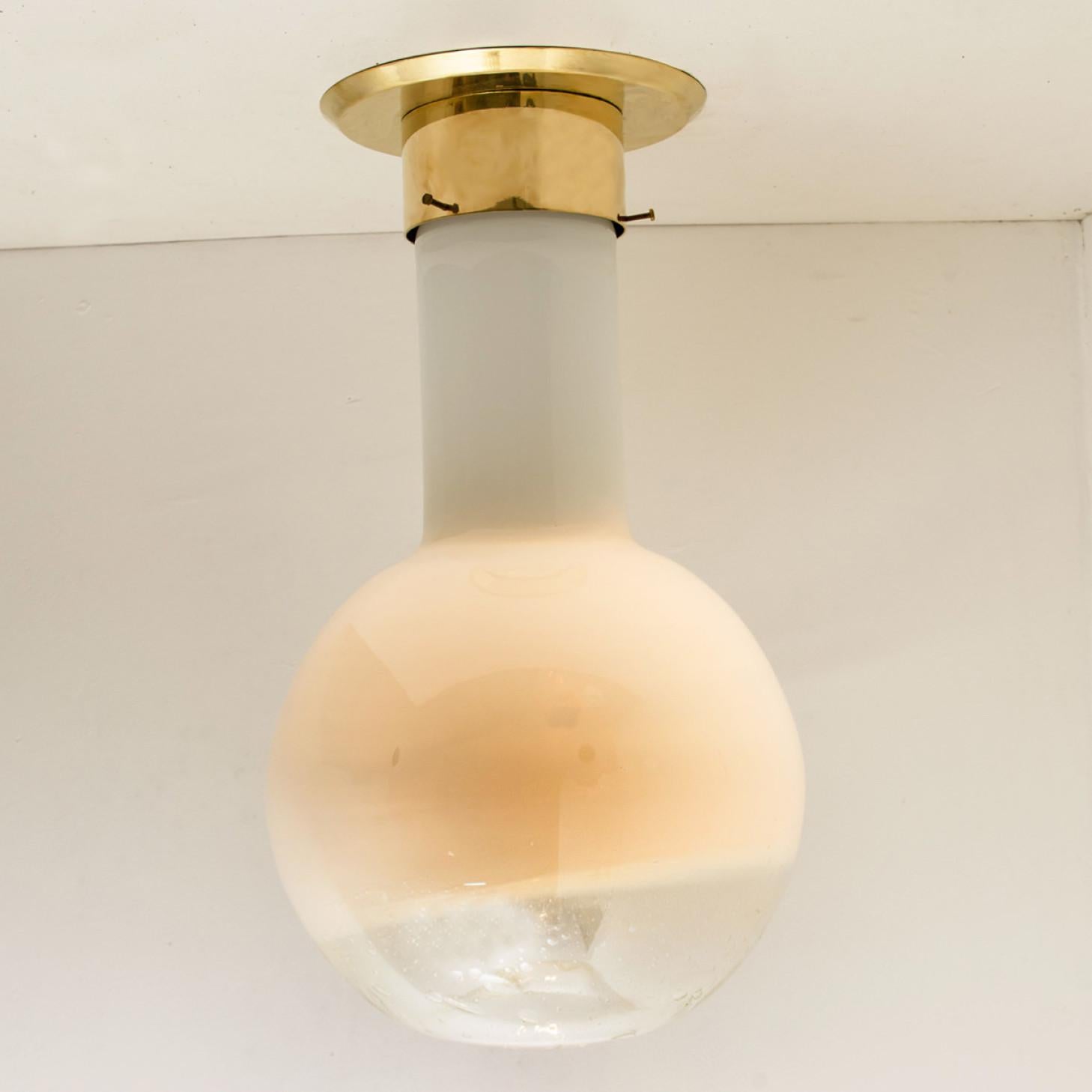 Several Handblown Ceiling Lamps from Harrachov, 1970s In Distressed Condition For Sale In Rijssen, NL
