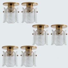 Diversi modelli di Hillebrand in ottone e vetro smerigliato, anni '70