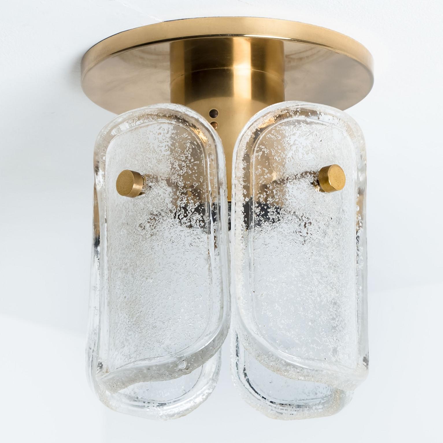 Mid-Century Modern Plusieurs montures de chasse en laiton et verre dépoli Hillebrand, années 1970 en vente